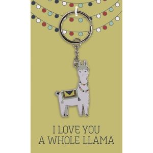Llama Keychain Purse Backpack Charm Metal Enamel Lobster Clasp Love You